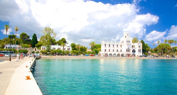pictorial view from the old port of Kos town in Kos island in Greece