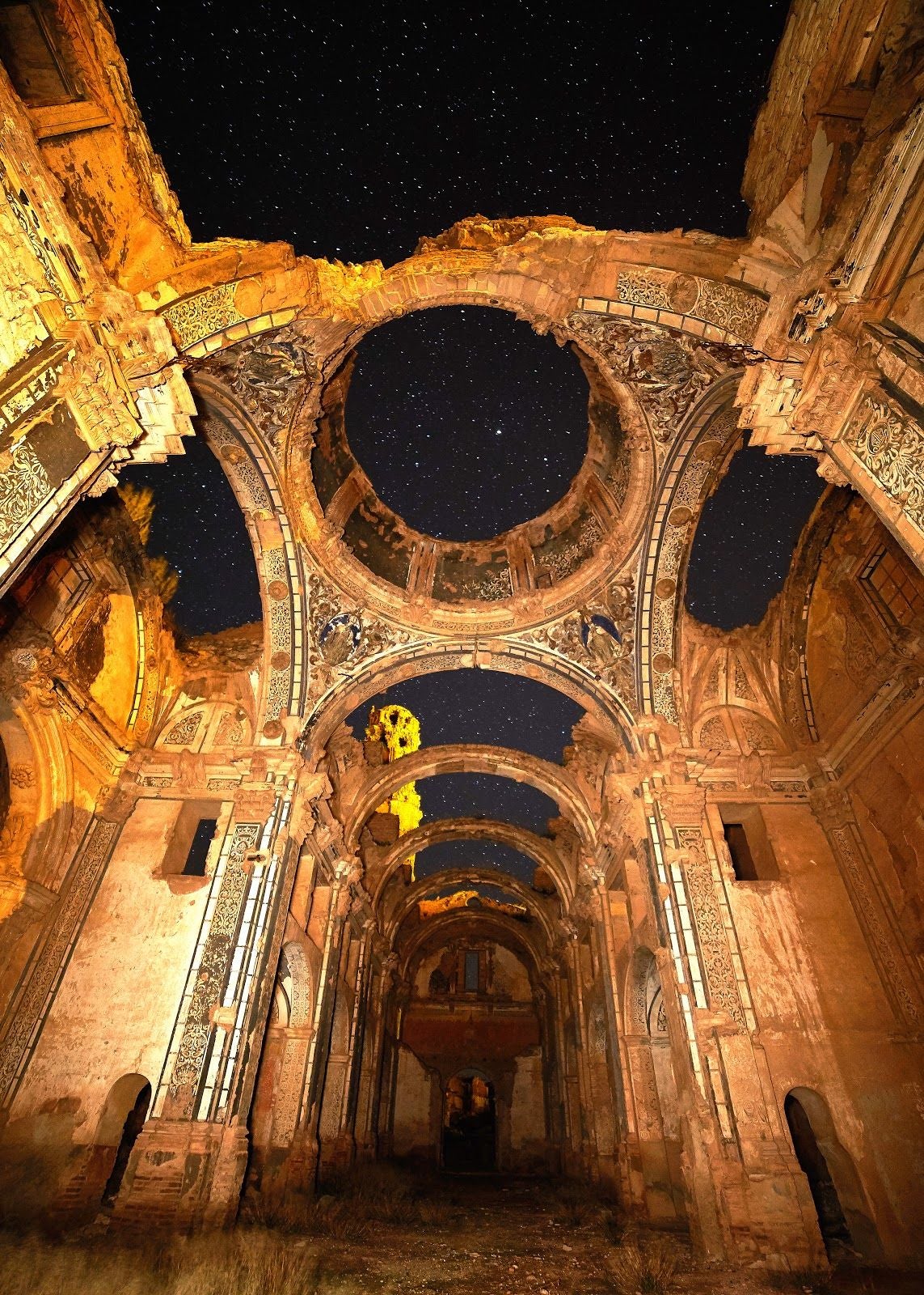 Entrada pueblo viejo Belchite, Belchite, Campo de Belchite, Zaragoza, Aragon, Spain