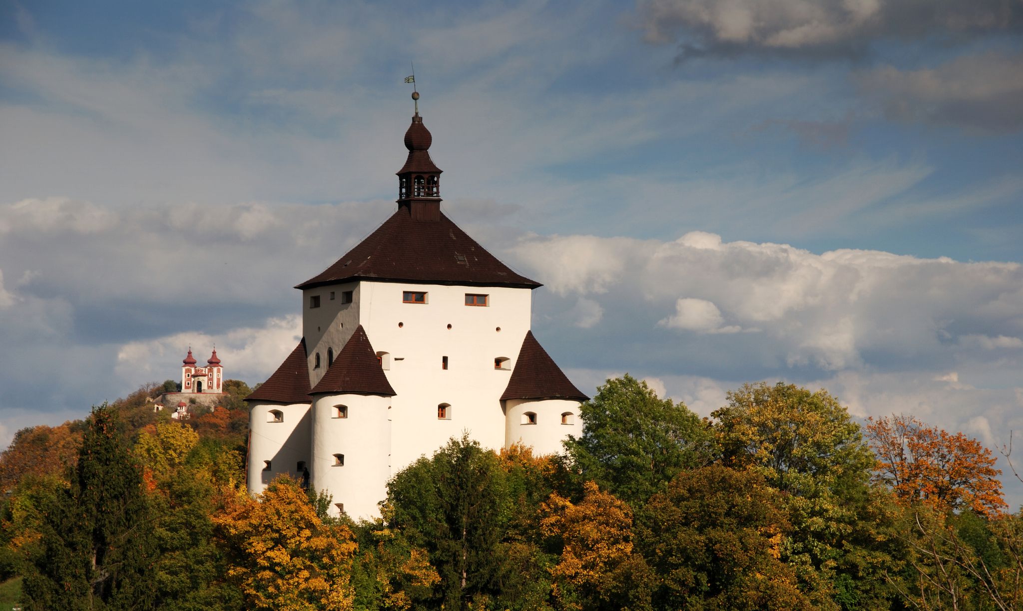 Photo of New Castle and Calvary in Banska Stiavnica, Slovakia.