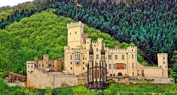 photo of view of Stolzenfels Castle,Koblenz-Stolzenfels Germany.
