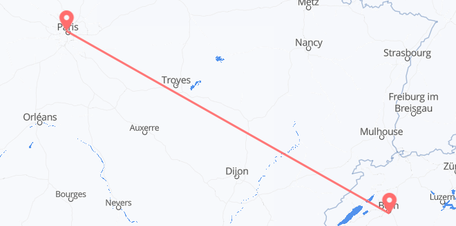 die Schweiz nach Frankreich