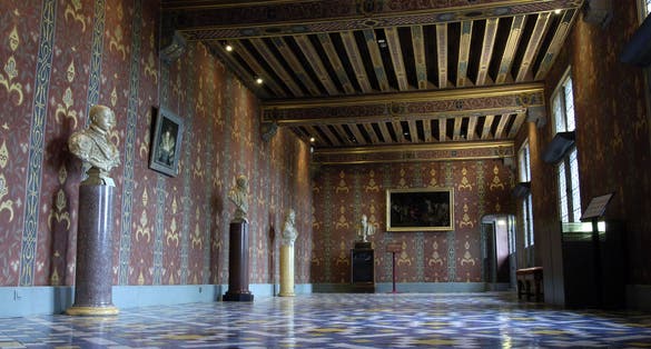 photo of renaissance gallery inside the Château Royal de Blois in Blois, France.