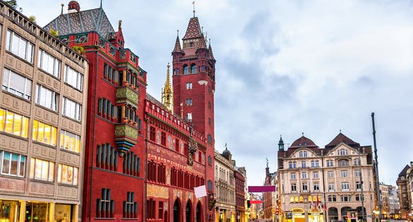 Photo of Rathaus the Town Hall of Basel ,Switzerland.