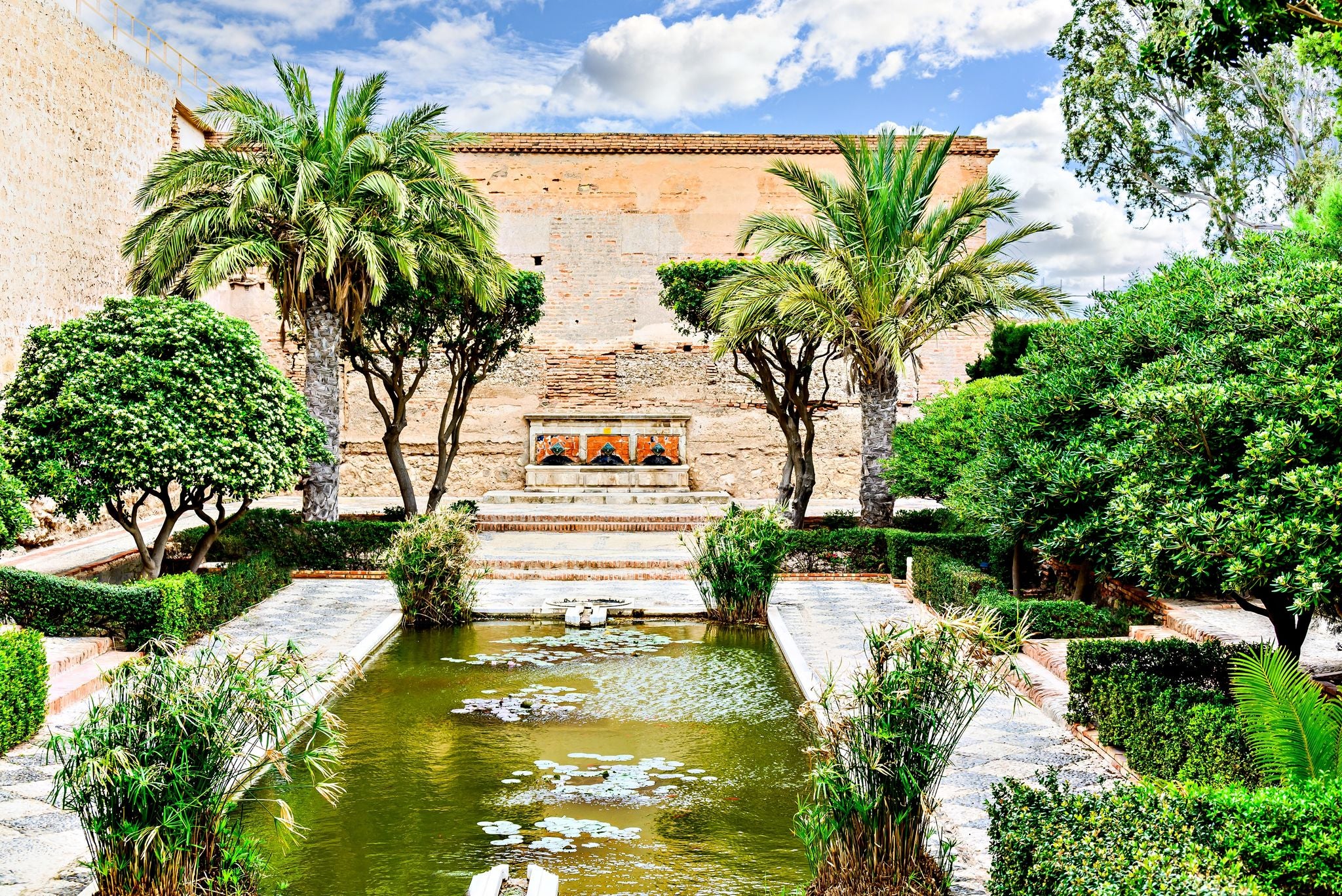 Photo of Murcia city centre and Segura river aerial panoramic view. Murcia is a city in south eastern Spain.