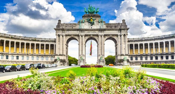  Brussels, Belgium. Parc du Cinquantenaire with the Arch built for Beglian independence in Bruxelles. Brussels, Belgium. Parc du Cinquantenaire with the Arch built for Beglian independence in Bruxelles.