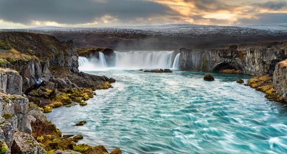 photo of goðafoss waterfall (waterfall of the Gods) is one of the most beautiful in Iceland. Located just off the ring road, no one should pass this beauty without a visit.