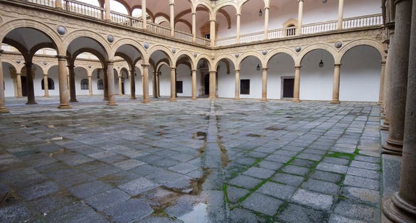 Photo of courtyard of the Hospital de Tavera, Toledo, Castilla La Mancha, Spain.