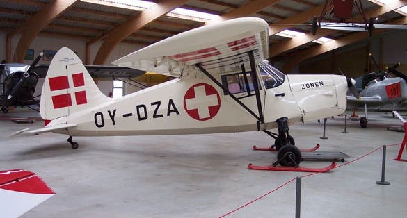 Photo of the interior of Danmarks Flymuseum, Denmark.