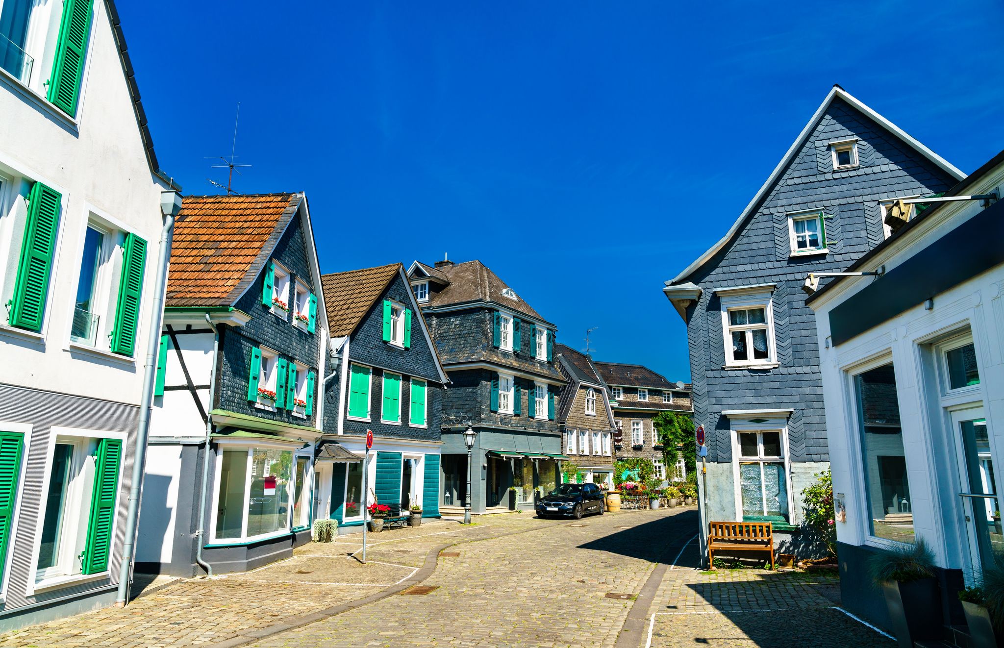 Historic slate houses in Solingen-Grafrath - North Rhine-Westphalia, Germany