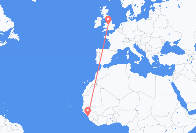 Conakry to Birmingham