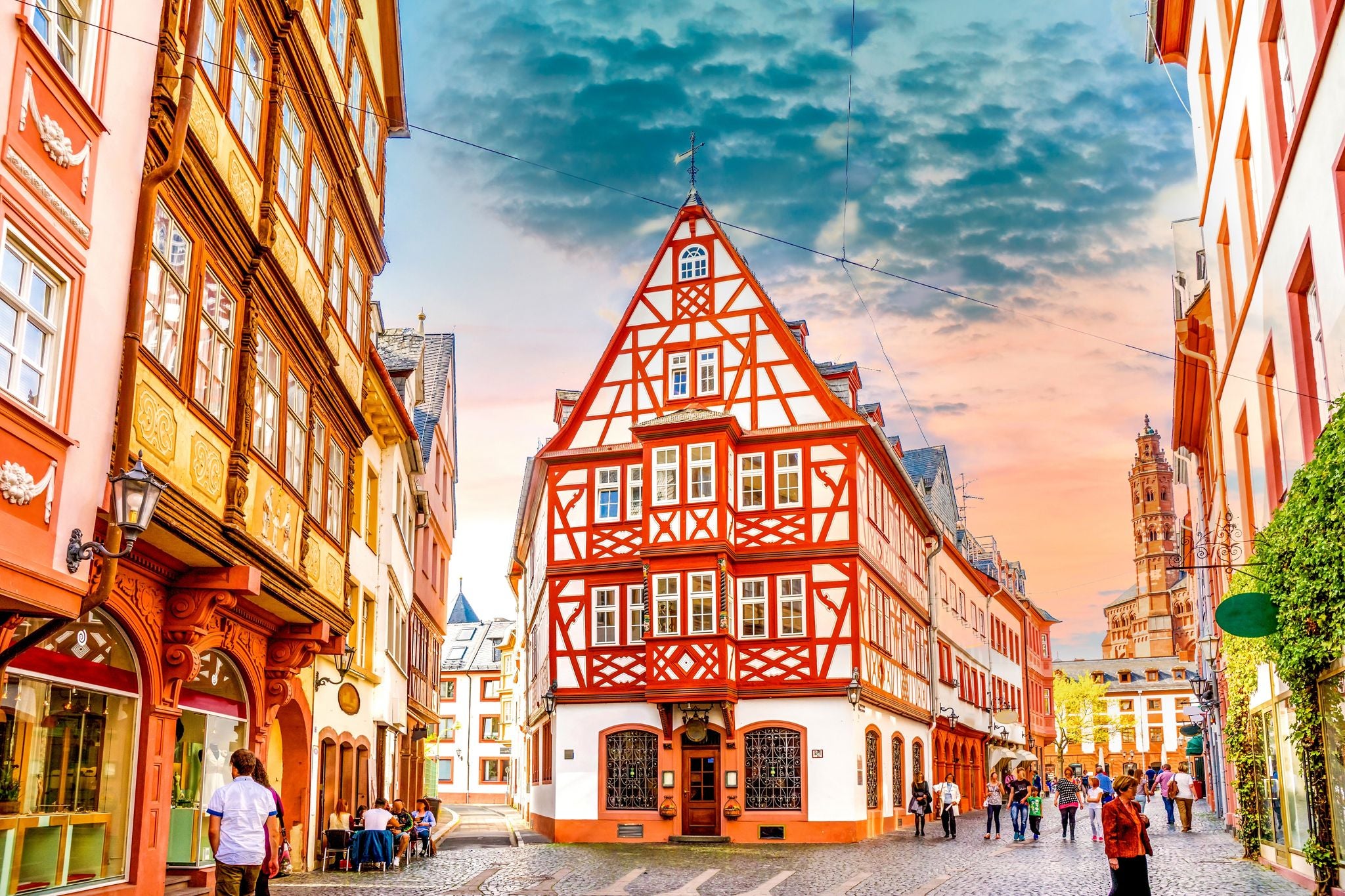 photo of view of Old city of Mainz, Germany.