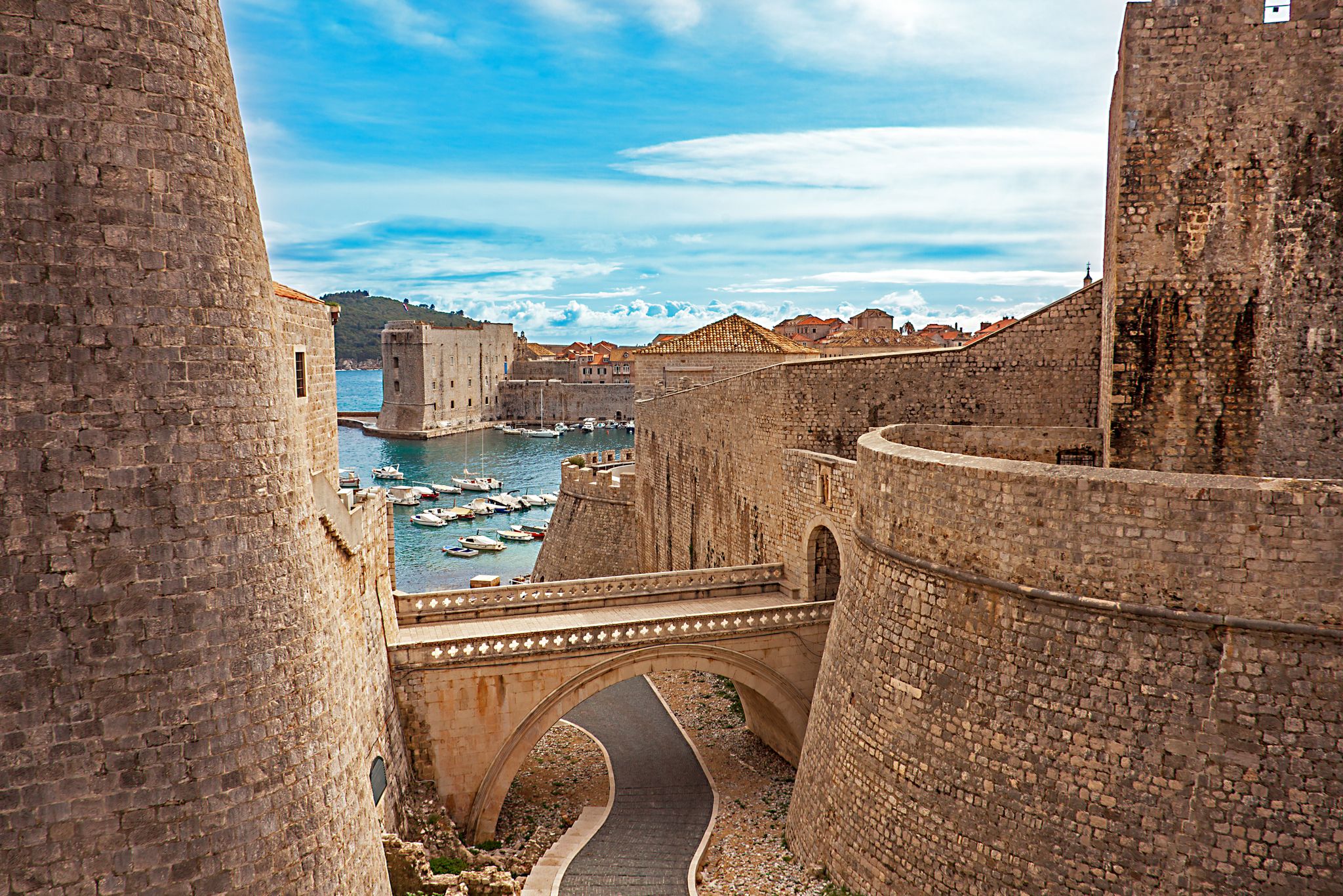 Photo of Old town and harbor of Dubrovnik Croatia.