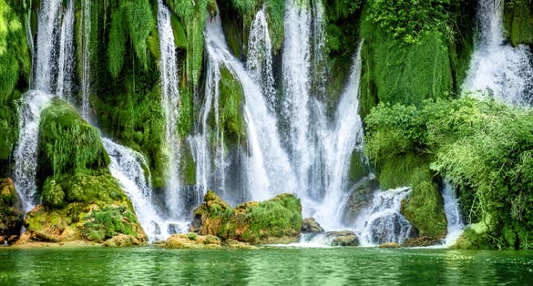 Beautiful view on Kravica waterfall in Bosnia and Herzegovina.