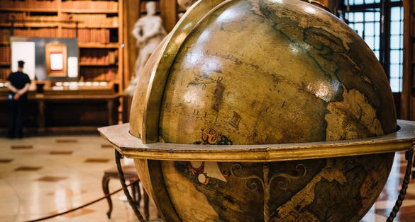 photo of view of State Hall of the Austrian National Library,Vienna Austria.