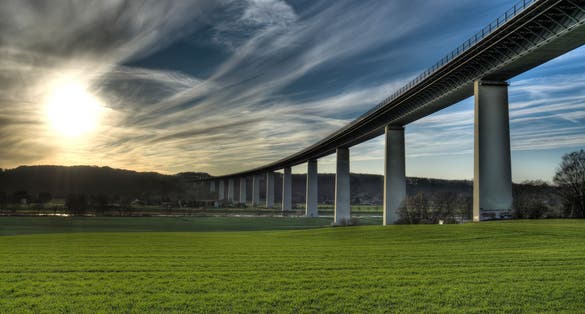 Photo of The bridge Mintarder Ruhrtalbrücke in Mülheim, crosses the Ruhr connecting Düsseldorf and Essen.