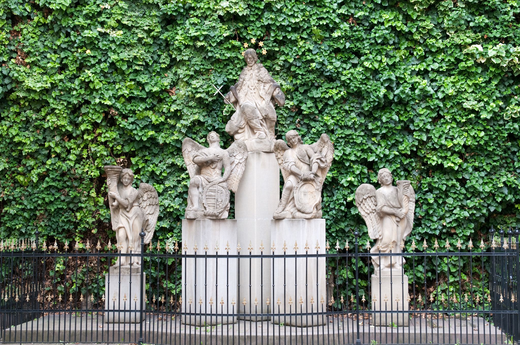 Photo of Statue of saints in a courtyard of Primate's palace, Bratislava. Bratislava is the capital of Slovakia on Danube River, formerly part of Czechoslovakia Socialist Republic.