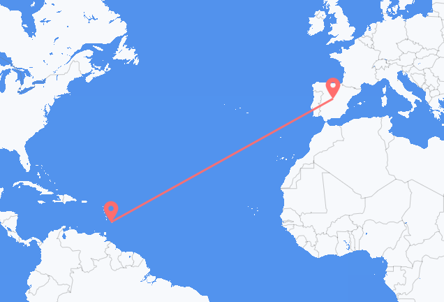 布里奇顿 到马德里