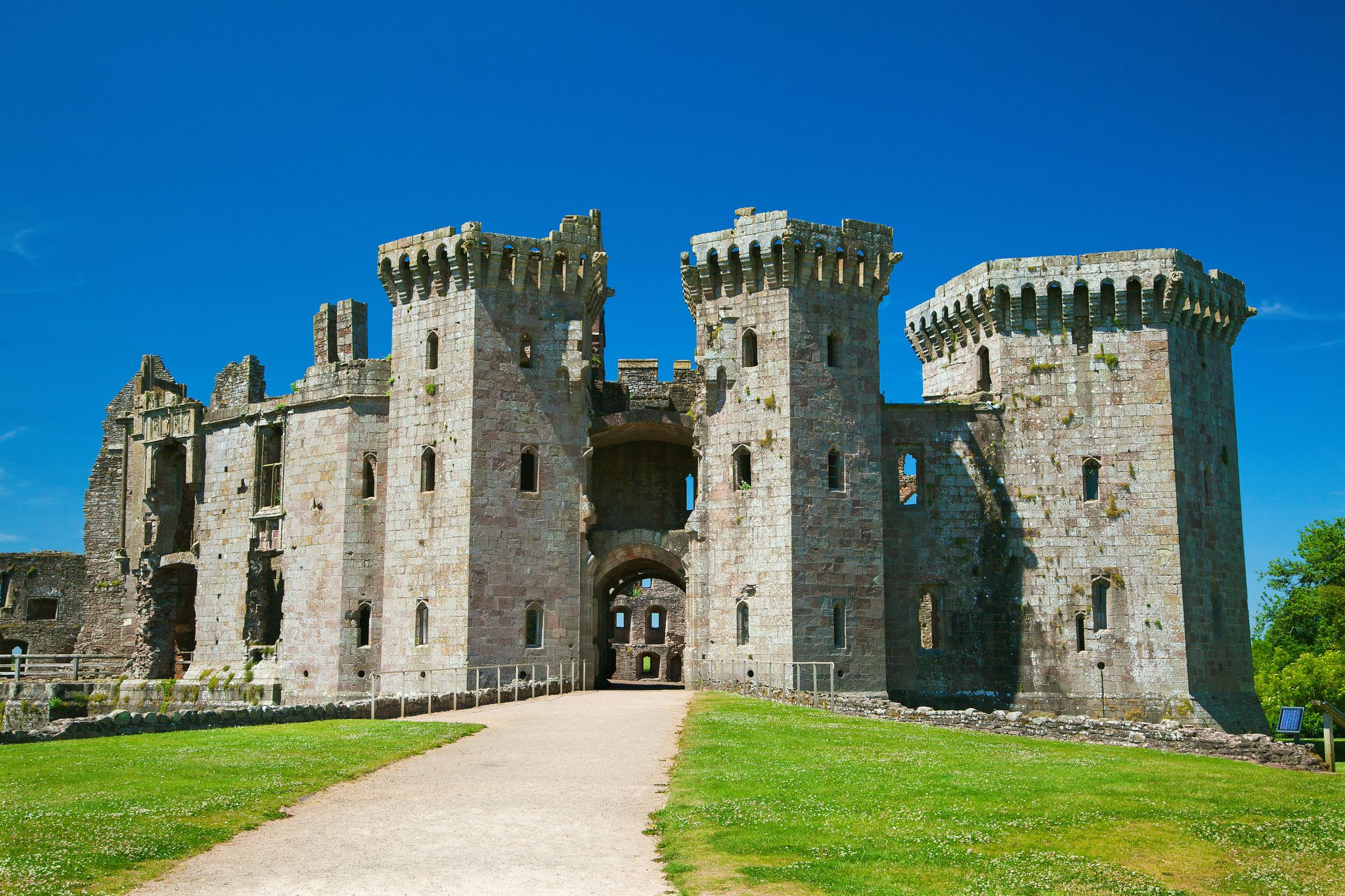 Photo of Raglan Castle, Wales, UK.