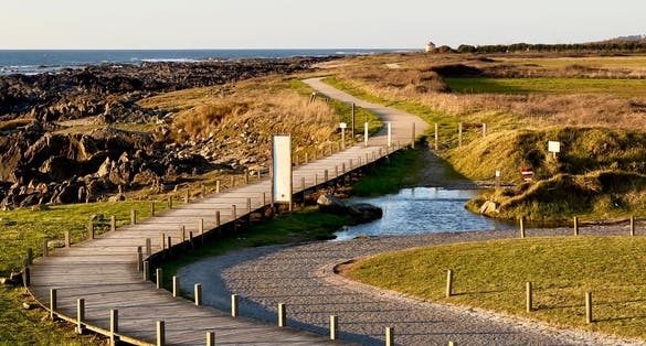 Section of a trail belonging to the Camino de Santiago de Compostela in Viana do Castelo, Portugal.