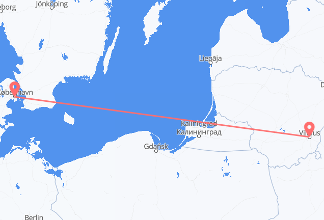 Vilnius to Copenhagen