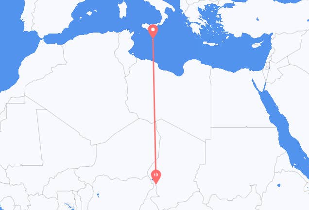 N Djamena to Valletta