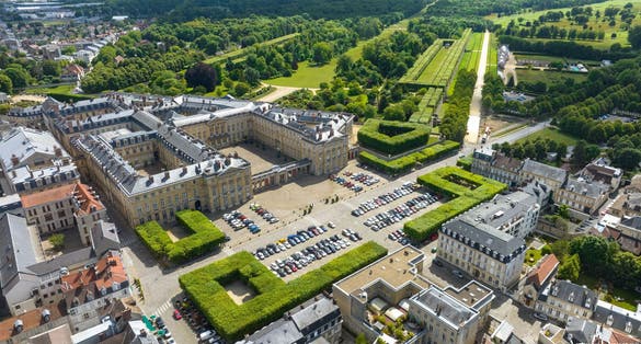 photo of aerial view of the château de Compiègne in Compiegne, France.