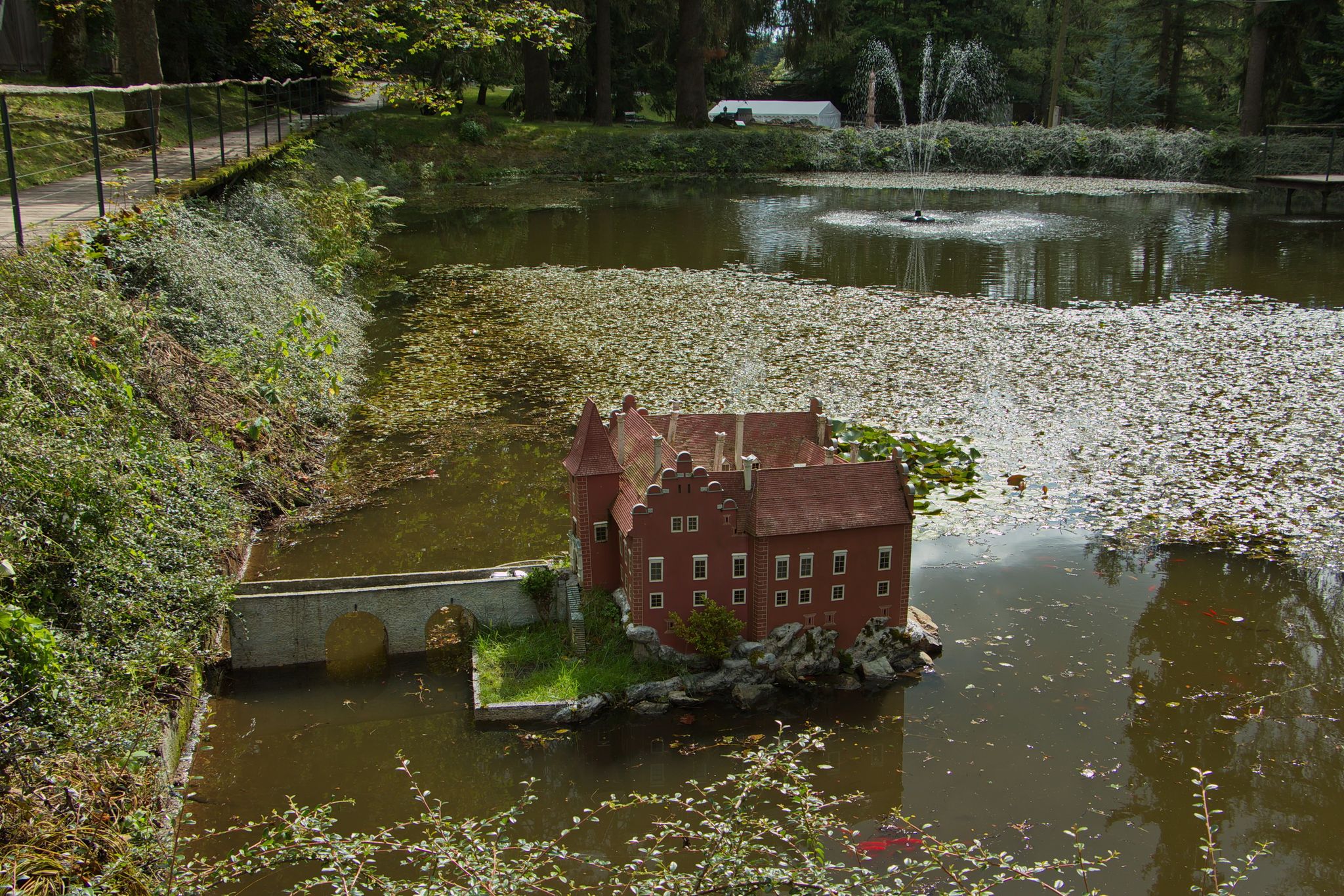 Photo of Miniature of castle Červená Lhota in miniature park Boheminium near Mariánské Lázně, Plzeň Region ,Czech Republic.