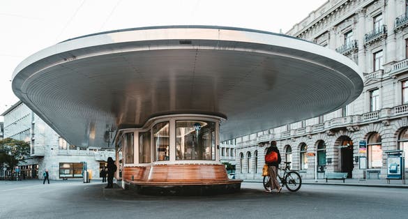photo of people at Paradeplatz square in Zurich, Switzerland.