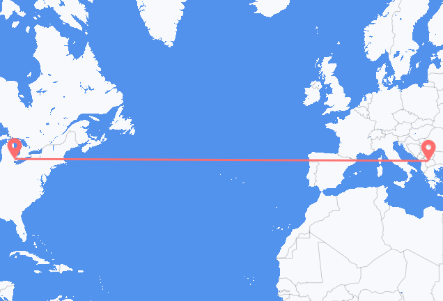 底特律 (伊利諾伊州) 目的地 斯科普里