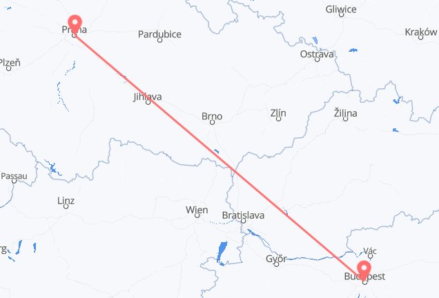 Budapest to Prague