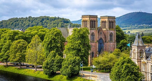 Photo of view of Inverness, a city on Scotland’s northeast coast, where the River Ness meets the Moray Firth.