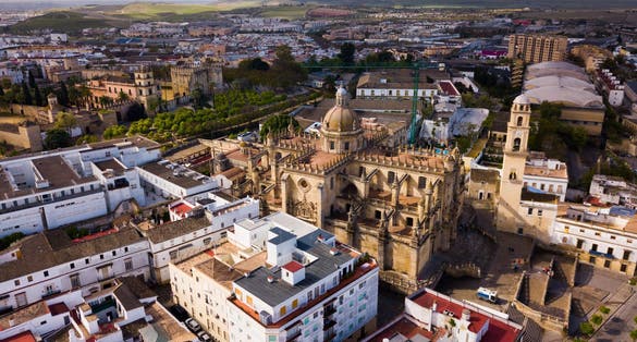 photo of view of Aerial view of city Jerez de la Frontera. Spain.