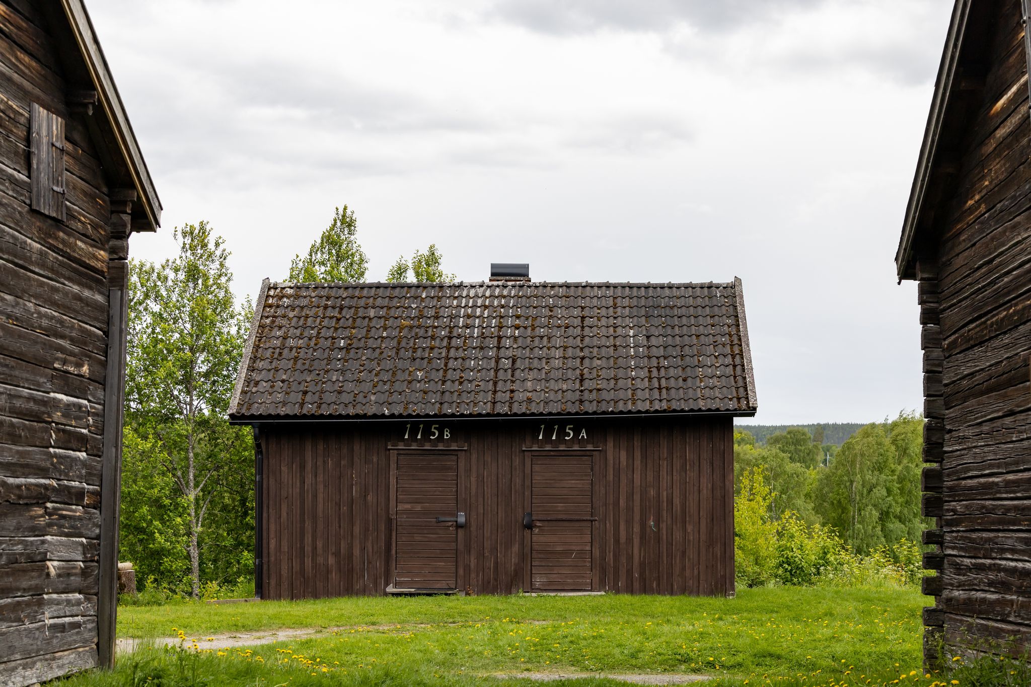 photo of view of Skelleftea, Sweden A wooden barn in the historic and culture neighborhood Bonnstan.