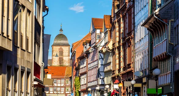 Photo of houses in the Gottingen town center ,Germany.