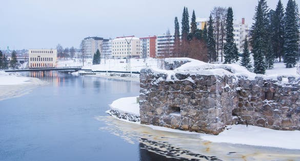Photo of Kajaani castle and Kajaani city view, Finland.
