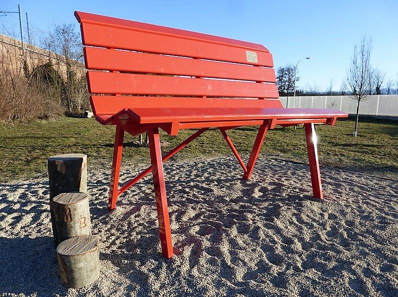 Panchina Gigante Rossa, Fossano, Cuneo, Piemont, Italy