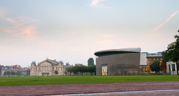 Photo of the renewed Van Gogh museum on the museum square in Amsterdam, the Netherlands.