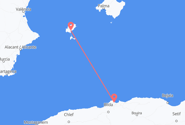 Algiers to Ibiza