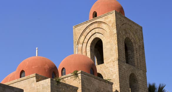 photo of view San Giovanni degli Eremiti exterior, Palermo, Italy.