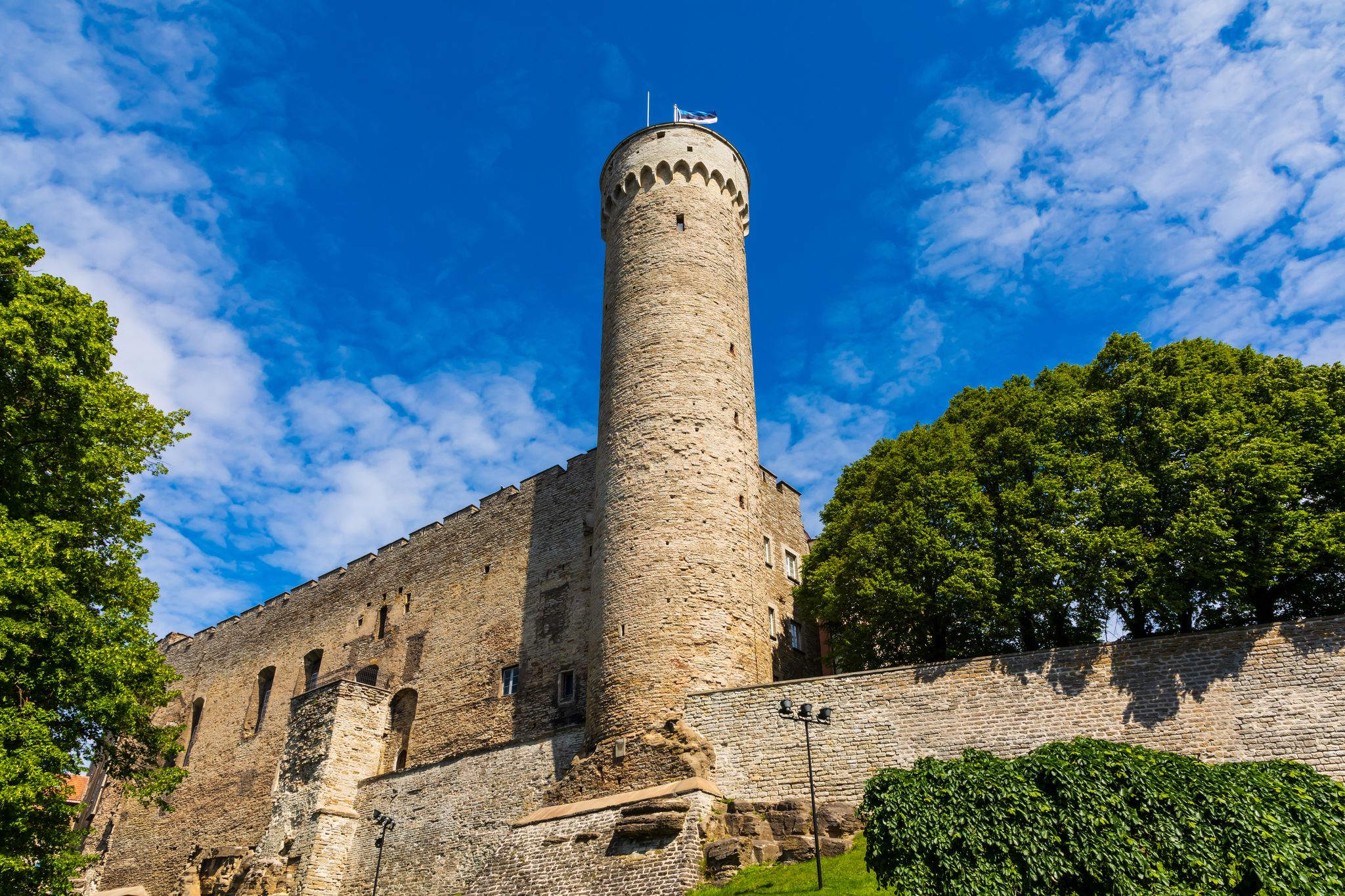Photo of Pikk Hermann (also known as Tall Hermann), a tower of the Toompea Castle on Toompea hill in Tallinn, Estonia.