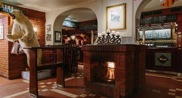 TROMSO, ARCTIC CIRCLE - NORWAY - Tromso is a city in Tromso Municipality in Troms og Finnmark county, Norway. op Very popular pub Olhallen (brewery Mack)