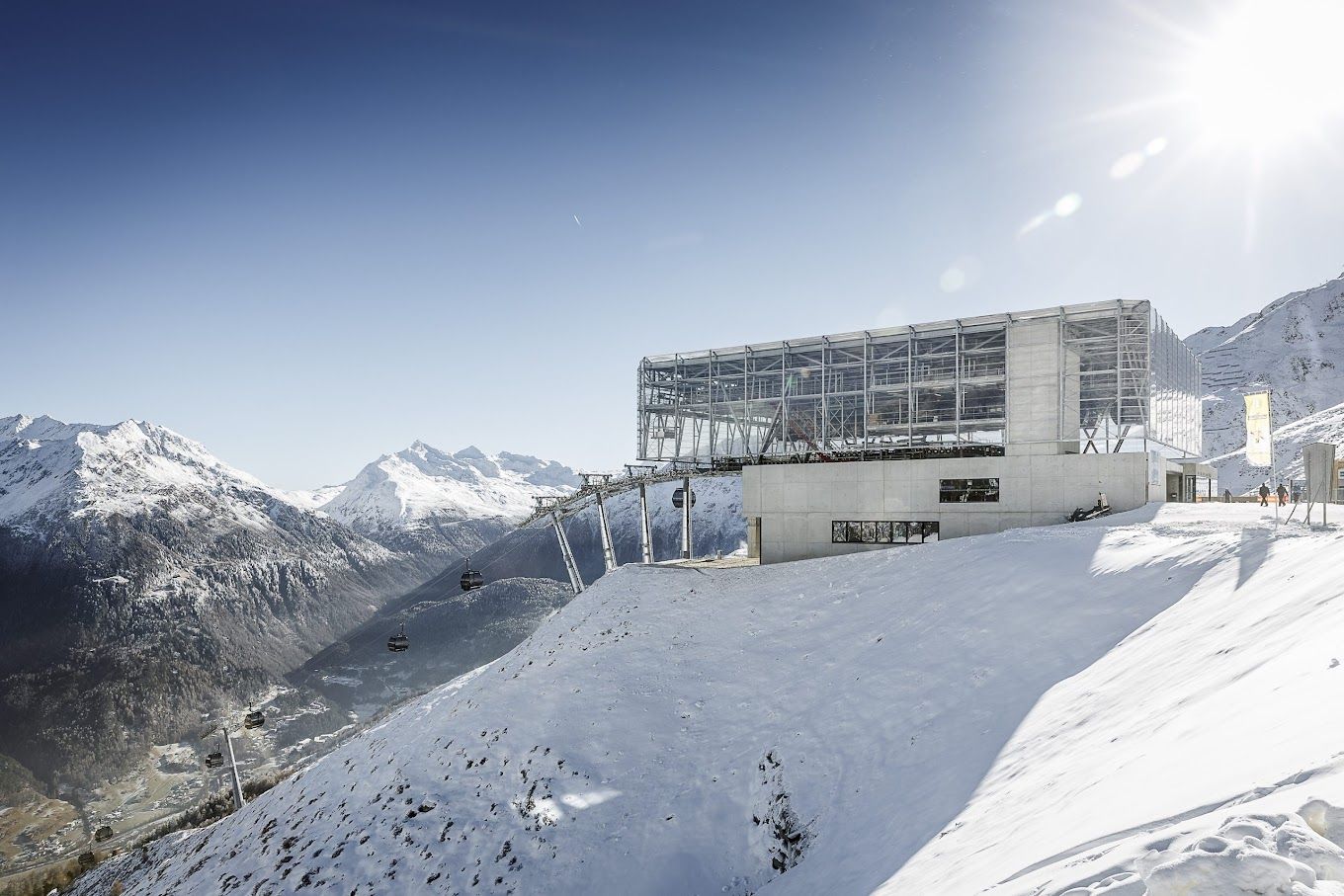 photo of Giggijochbahn Sölden in winter Austria. 