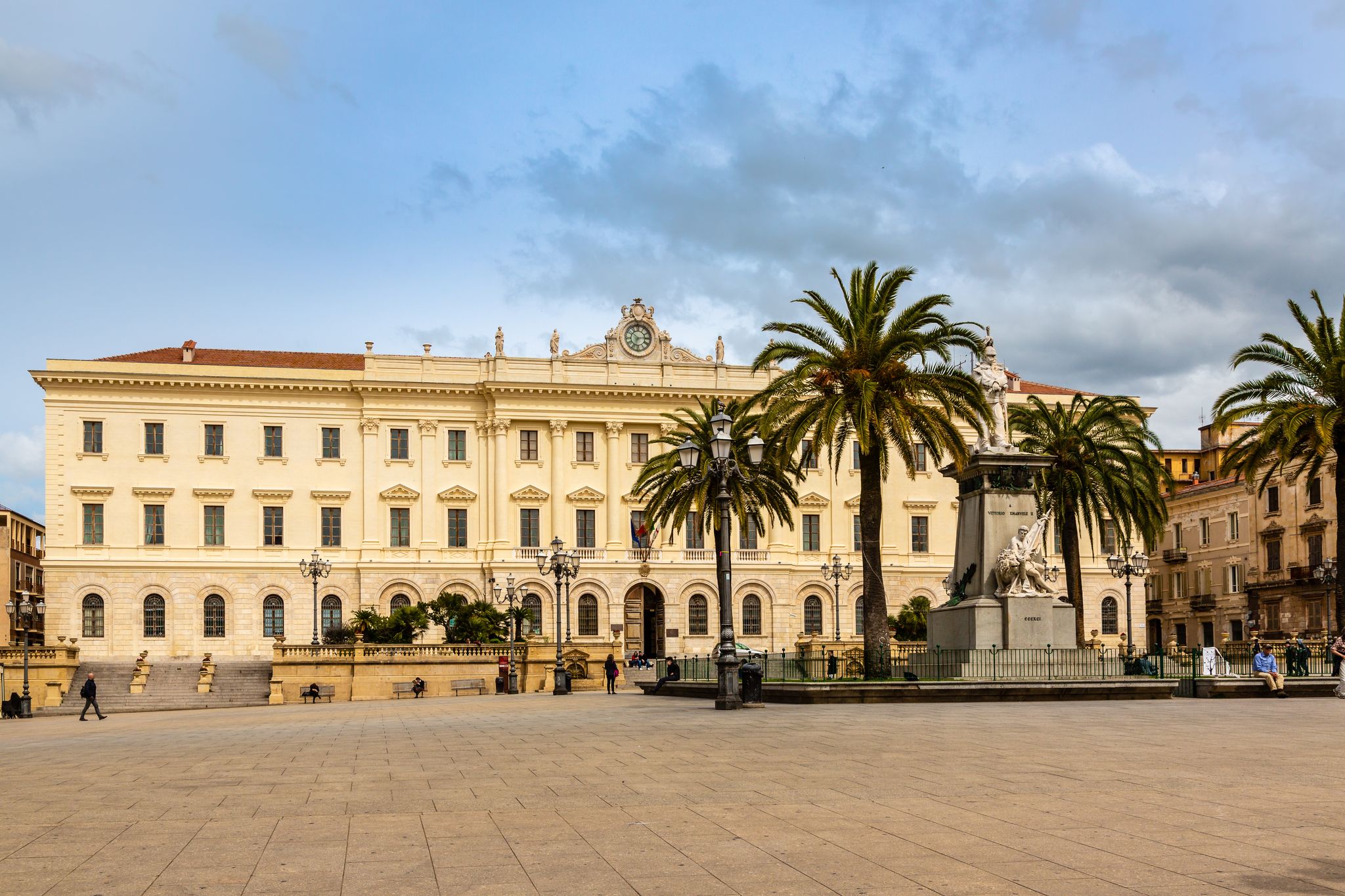 Piazza d'Italia in Sassari, Sardinia island, Italy
