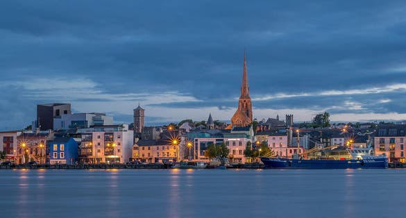 Photo of the beautiful Wexford skyline from across the harbour, Ireland.