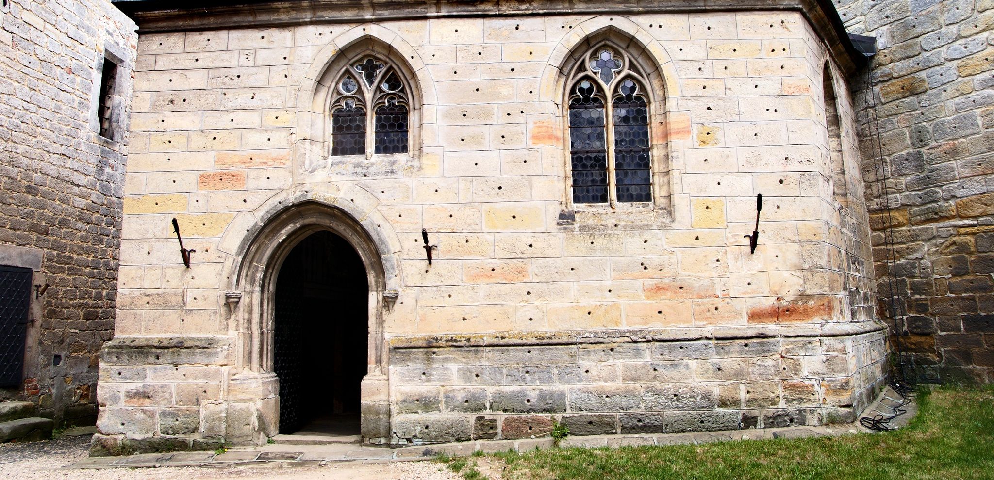 Photo of details from kost castle gothic castle in bohemia, Czech republic.