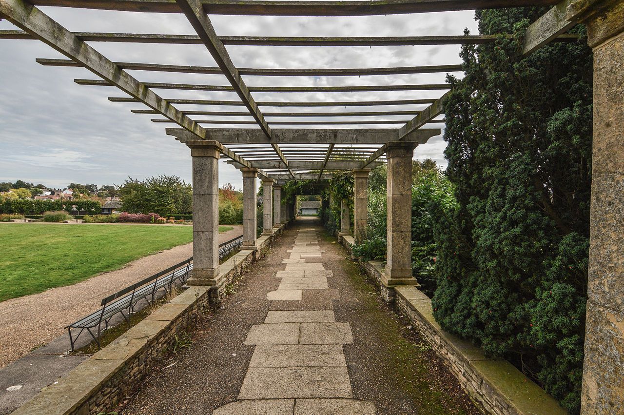 Photo of pergolas Waterloo Park that is a public park in Norwich, UK.