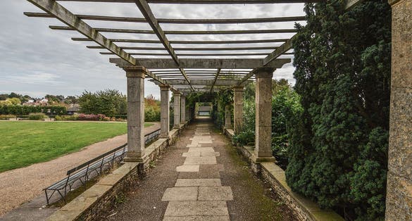 Photo of pergolas Waterloo Park that is a public park in Norwich, UK.