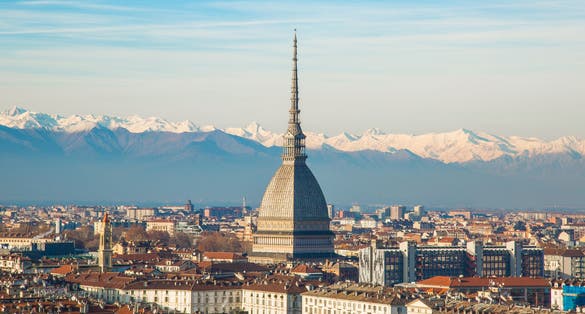 photo of Turin (Torino), Mole Antonelliana tower, simbol of the city. Italy.