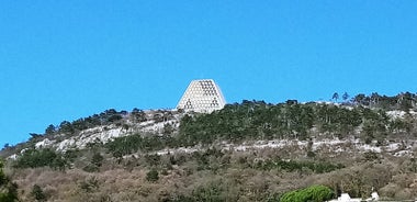 Photo of Trieste lighthouse Phare de la Victoire and cityscape panoramic aerial view, Friuli Venezia Giulia region of Italy.