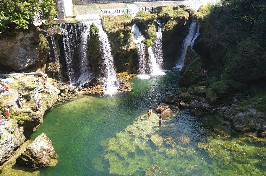 photo of view of Traunfall,Desselbrunn Austria.